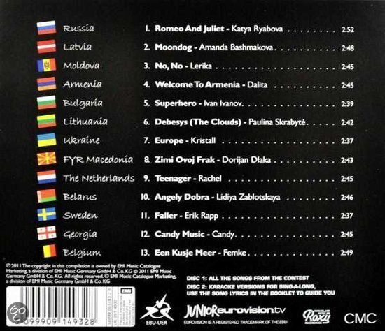 Junior Eurovision Song Contest 2011 Yerevan - Armenia (2 CD)